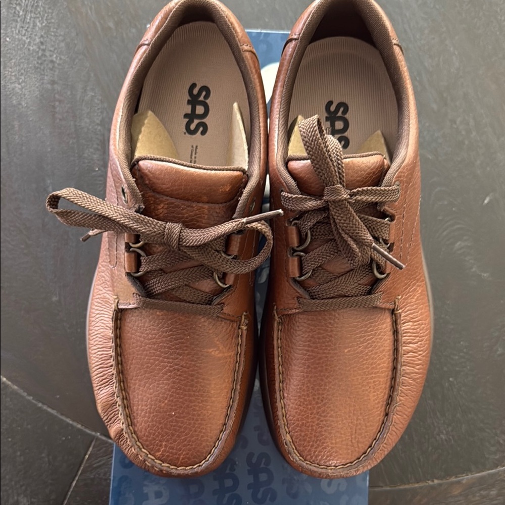 SAS Men's Brown Leather Shoes